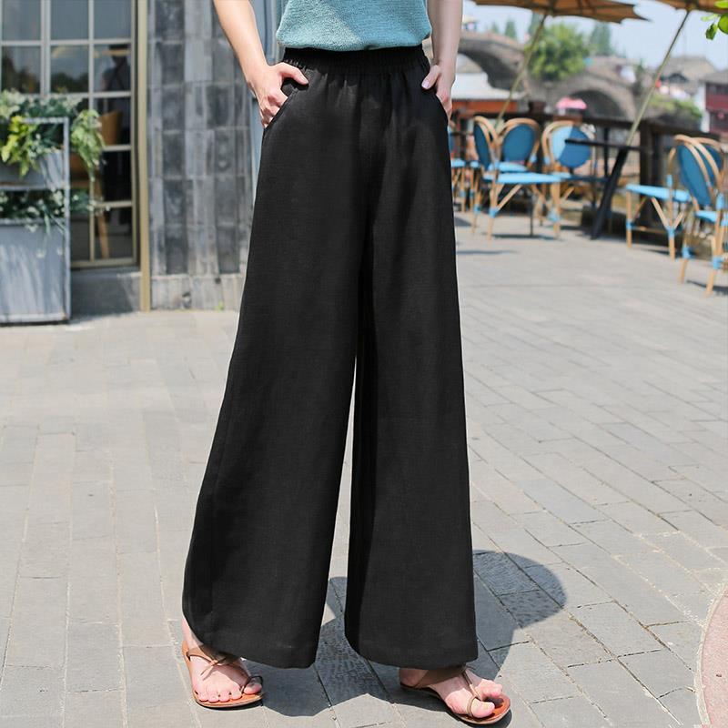 Vintage Boho Wide-Leg Cotton Summer Pants