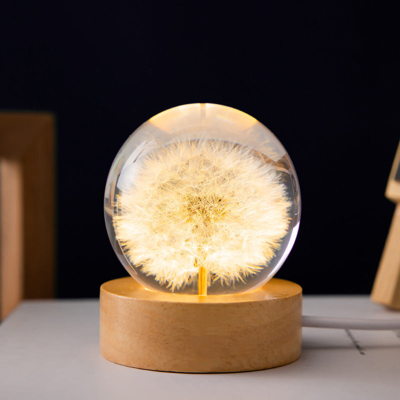 Luminous 3D Dandelion Crystal Ball Decor