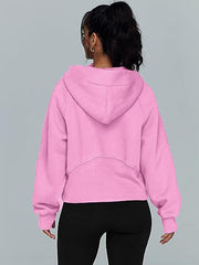 Zipper Hoodies Sweatshirts With Pocket Loose Sport Tops Long Sleeve Pullover Sweaters Winter Fall Outfits Women Clothing