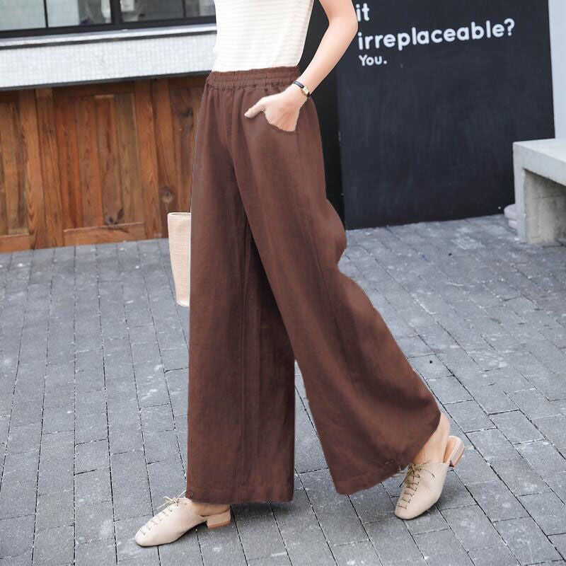 Vintage Boho Wide-Leg Cotton Summer Pants