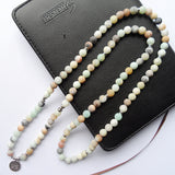 Vintage 108 Matte Amazonite Prayer Beads Bracelet