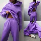 Vintage  Women’s Casual Hooded Tracksuit