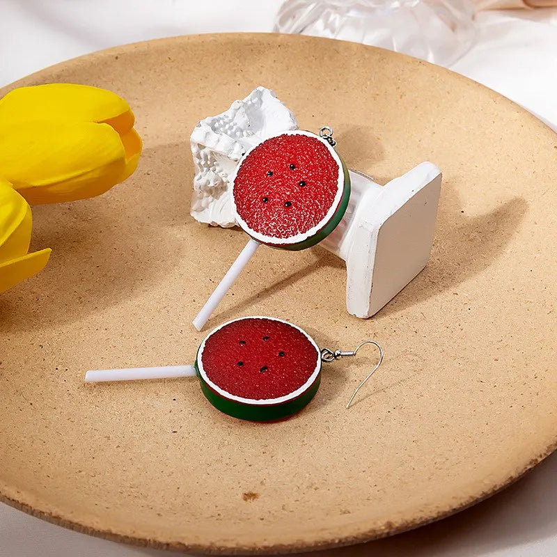 Vintage Handmade Strawberry Cake Earrings Women