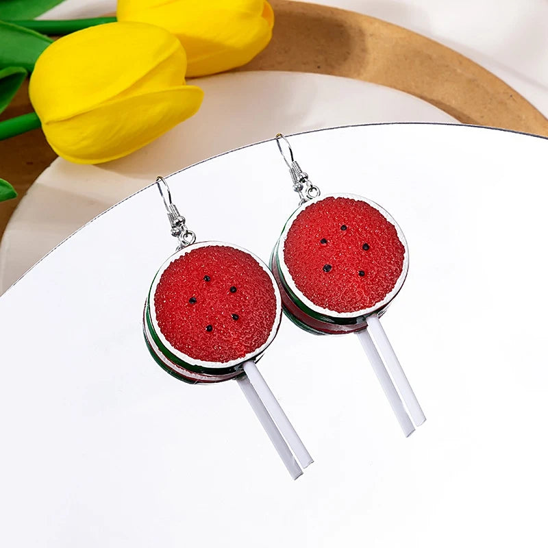 Vintage Handmade Strawberry Cake Earrings Women