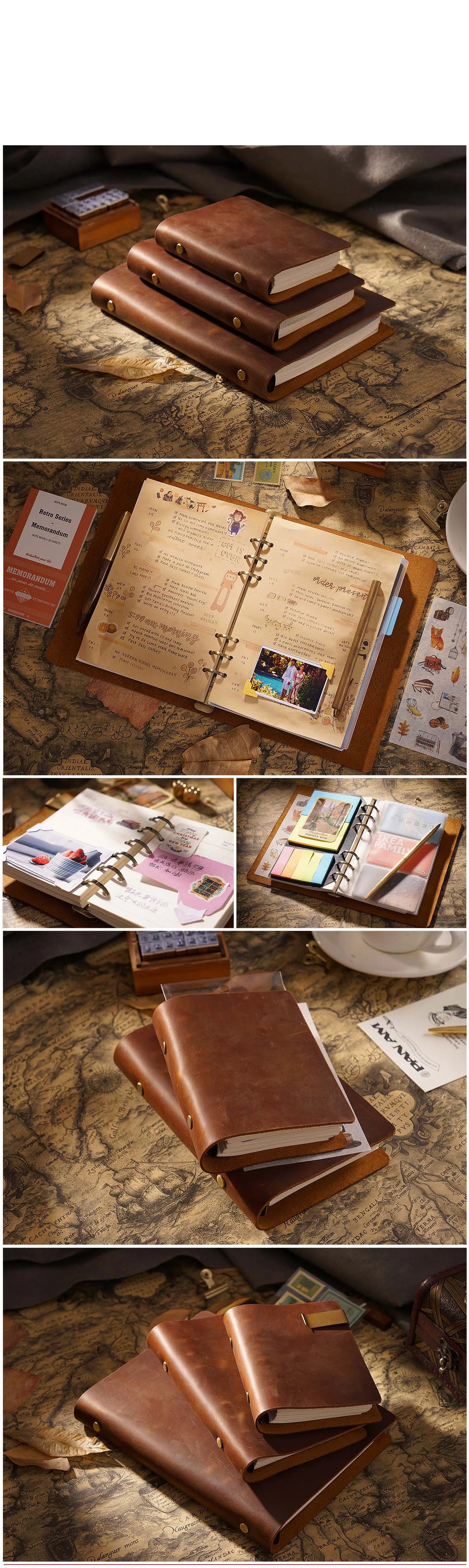 Vintage Real Cow Leather Cover Notebook