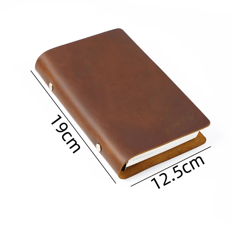 Vintage Real Cow Leather Cover Notebook