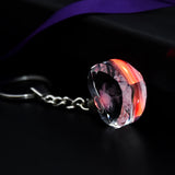 Vintage Fairy Rose Flower Love Shape Crystal LED Light Keychain