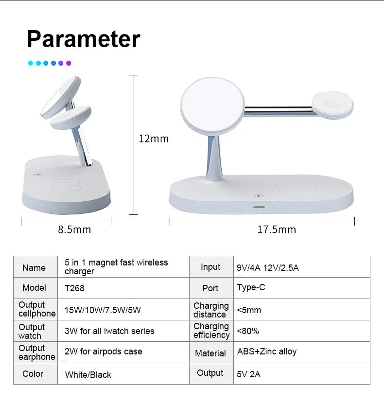 Magnetic 3-in-1 Wireless Charger Stand