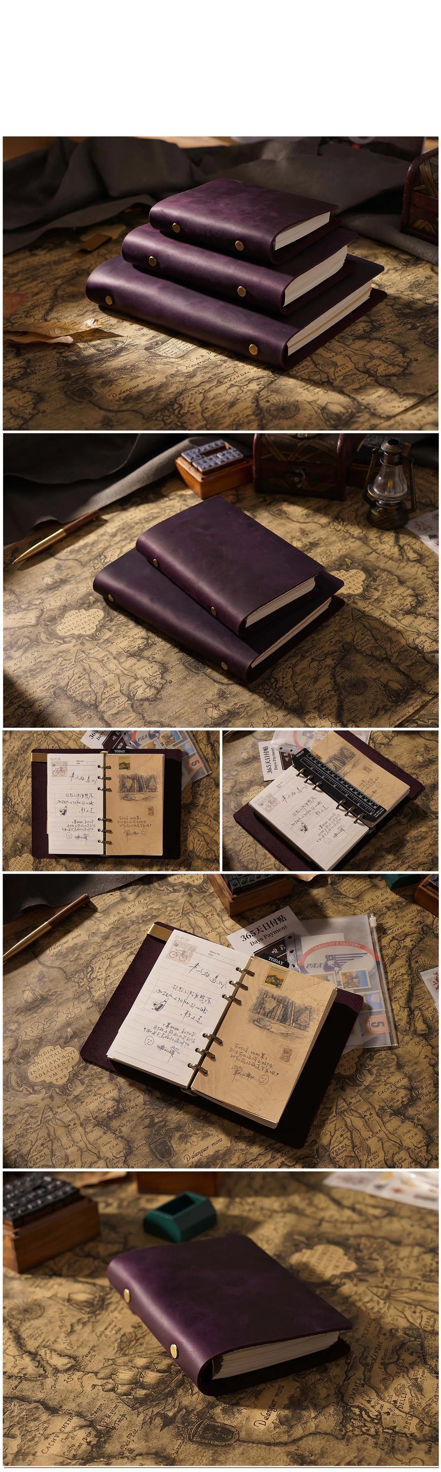 Vintage Real Cow Leather Cover Notebook