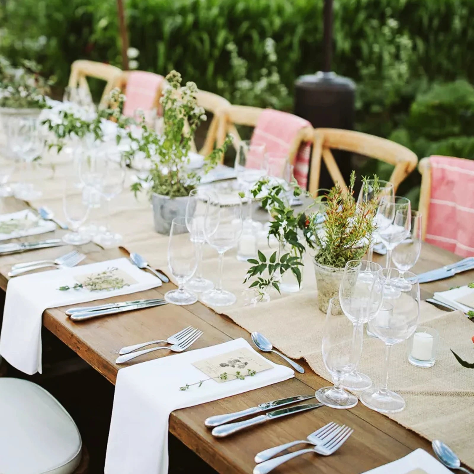 Vintage Natural Jute Linen Table Runner