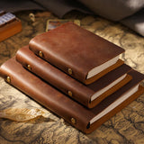 Vintage Real Cow Leather Cover Notebook