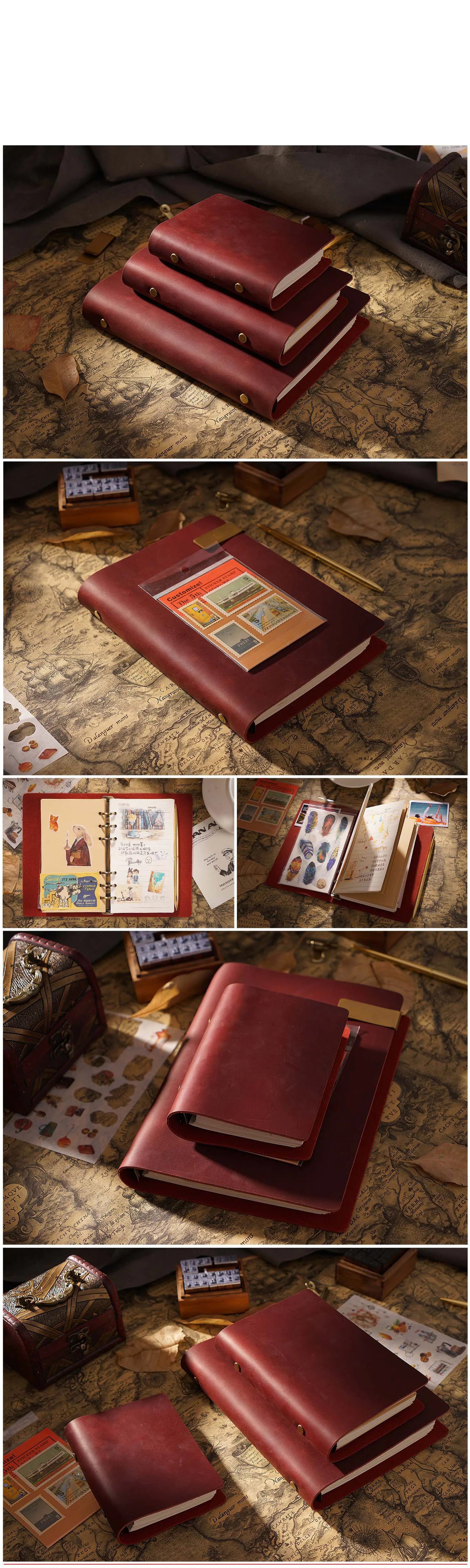 Vintage Real Cow Leather Cover Notebook