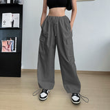 Vintage Plus Size Loose Wide Leg Cargo Pants