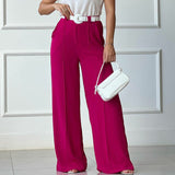 Loose Vintage Pleated Wide-Leg Casual Trousers