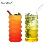 500ML Vintage Wave Glasses with Straws