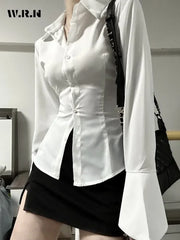 Vintage Slim Chiffon Shirt Women