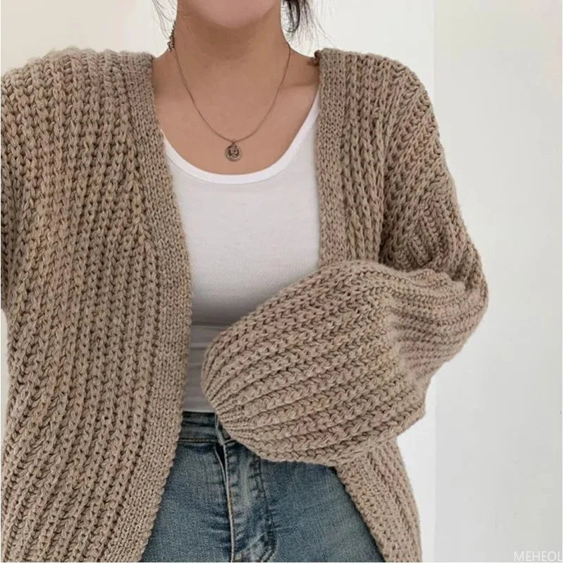 Vintage Casual Versatile Knit Cardigan Sweater Jacket