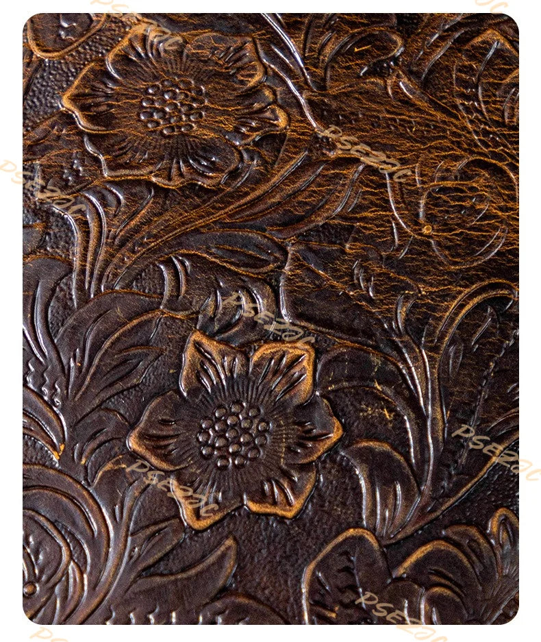 Vintage Carved Cowhide Notebook