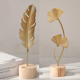 Vintage Nordic Gold Ginkgo Leaf Crafts Leaves Sculpture