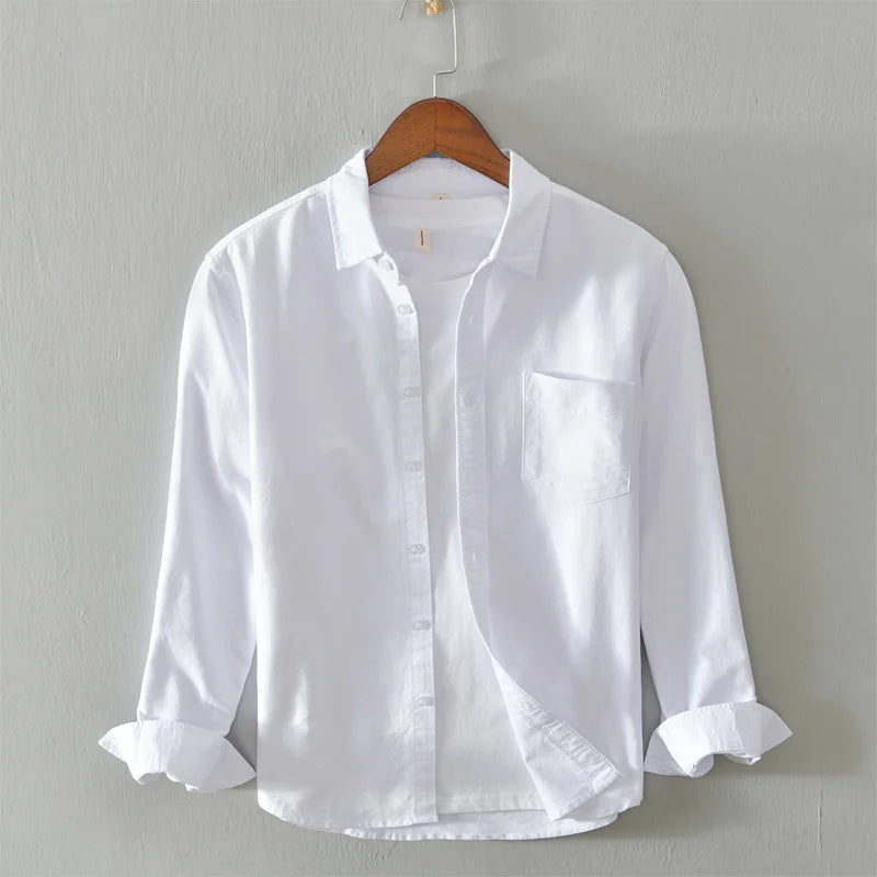 Cotton Oxford Long Sleeve Shirt Men's Vintage Clothes