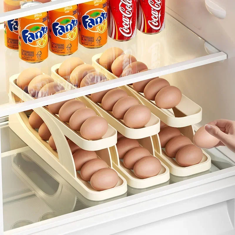 Automatic Scrolling Egg Rack Organizer