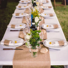 Vintage Natural Hessian Khaki Jute Burlap Linen Table Runner