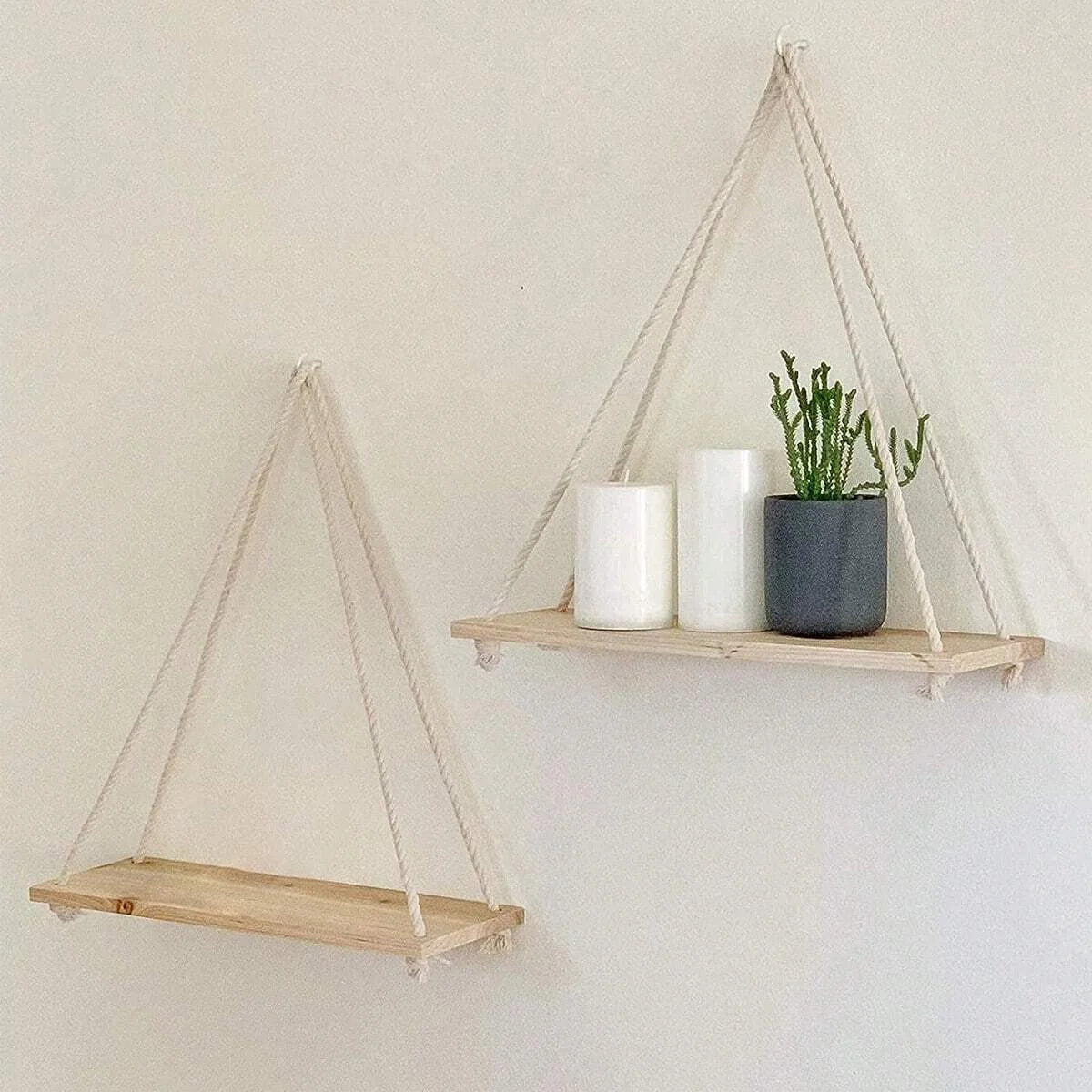 Vintage Wooden Wall Hanging Storage Rack