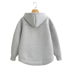 Women's Vintage Oversize Zipper Hoodie Unisex Sweatshirt