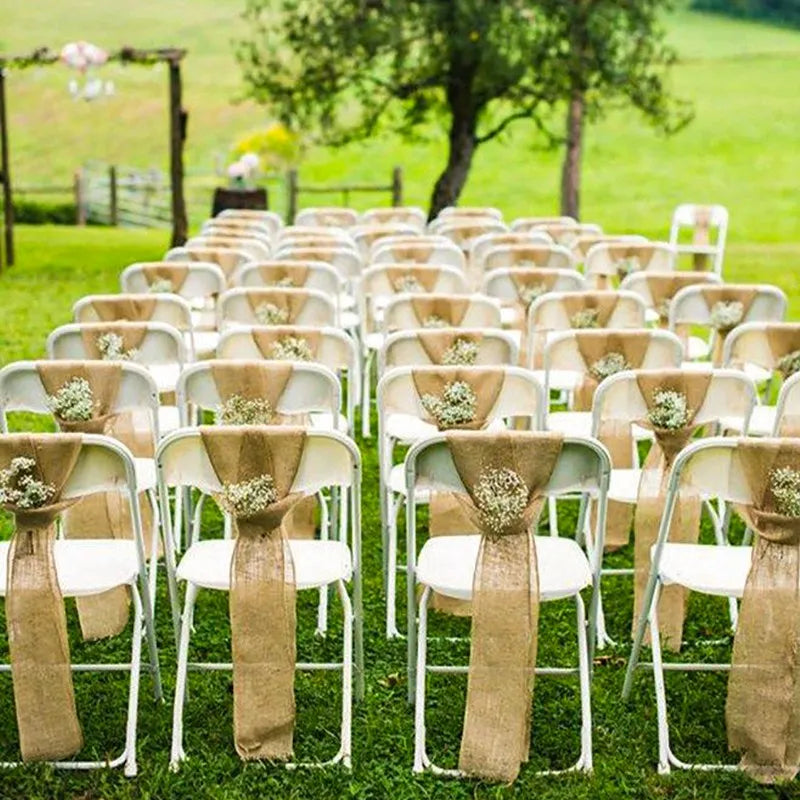 Vintage Natural Hessian Khaki Jute Burlap Linen Table Runner