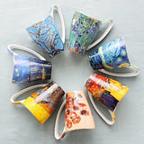 Vintage Art Paintings Ceramic Bone China Coffee Cups