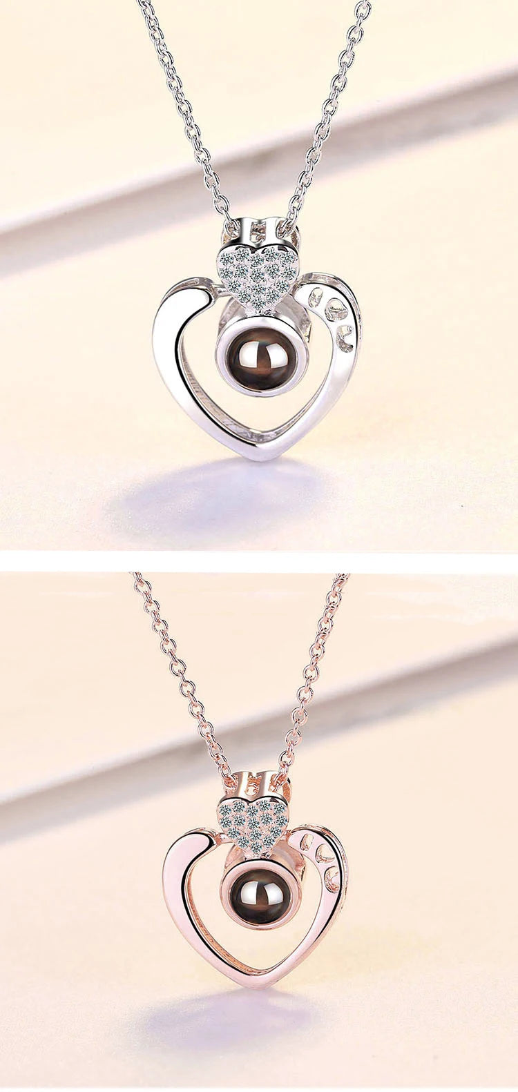 Vintage Love Projection Necklace With Exquisite Rose Gift Box