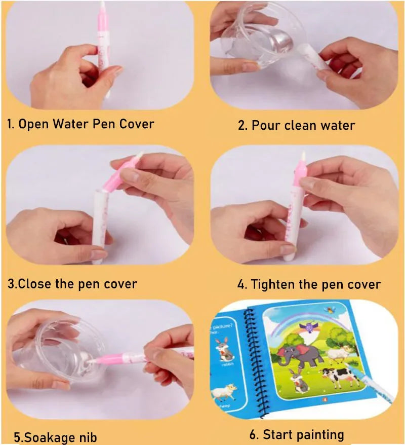 Reusable Magic Water Coloring Book