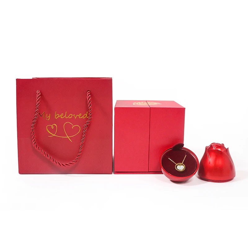 Vintage Love Projection Necklace With Exquisite Rose Gift Box