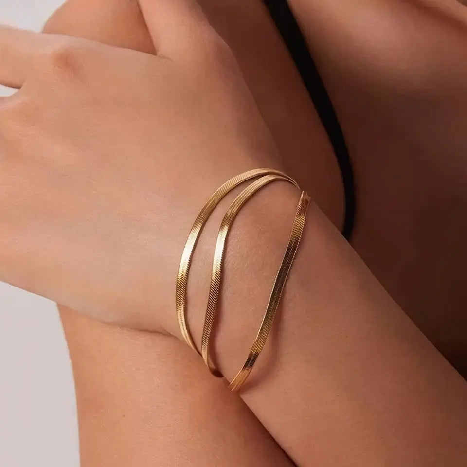 Vintage Gold Snake Chain Bracelet Women