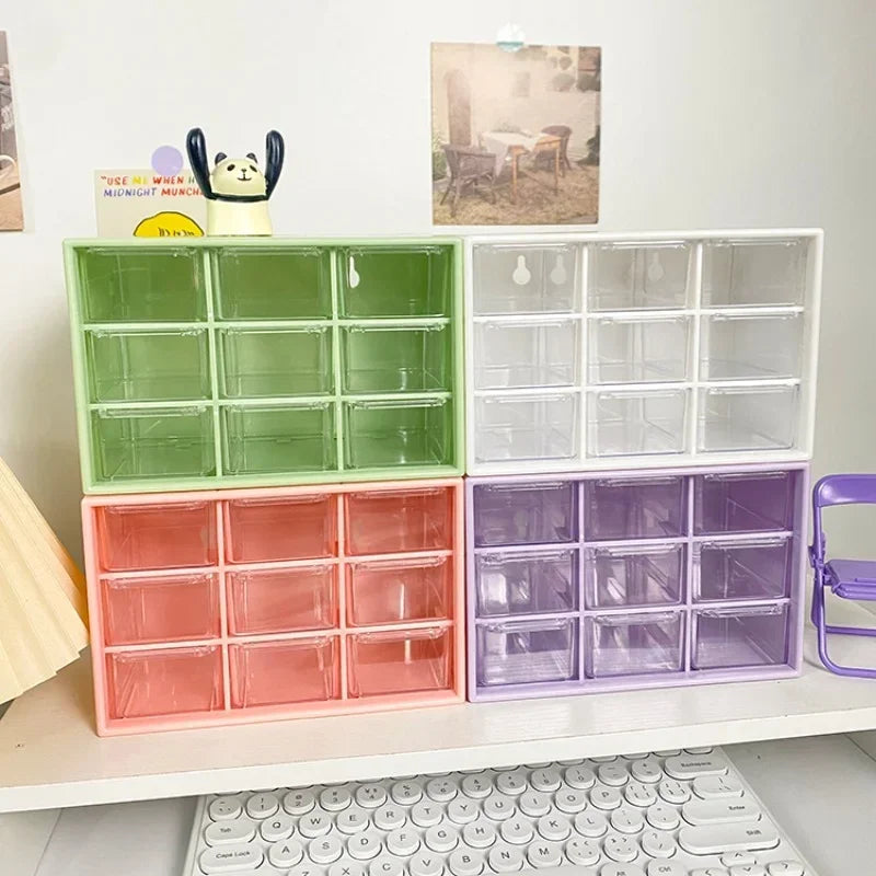 9-Grid Desktop Storage Organizer Transparent