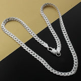 925 Sterling Silver Full Sideways Chain  Vintage Necklace