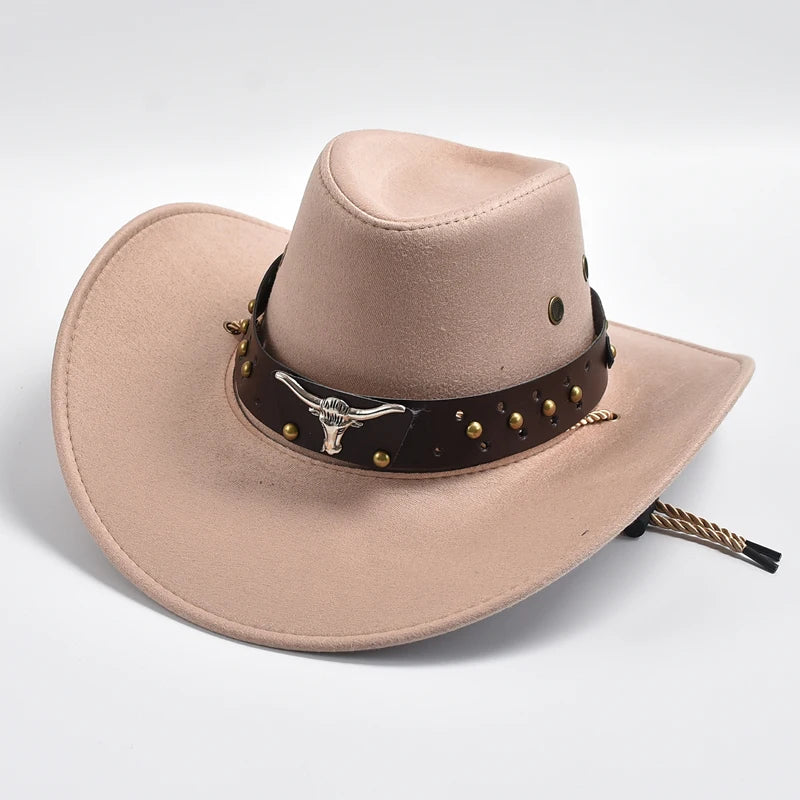 Vintage Suede Cowboy Hat for Parties