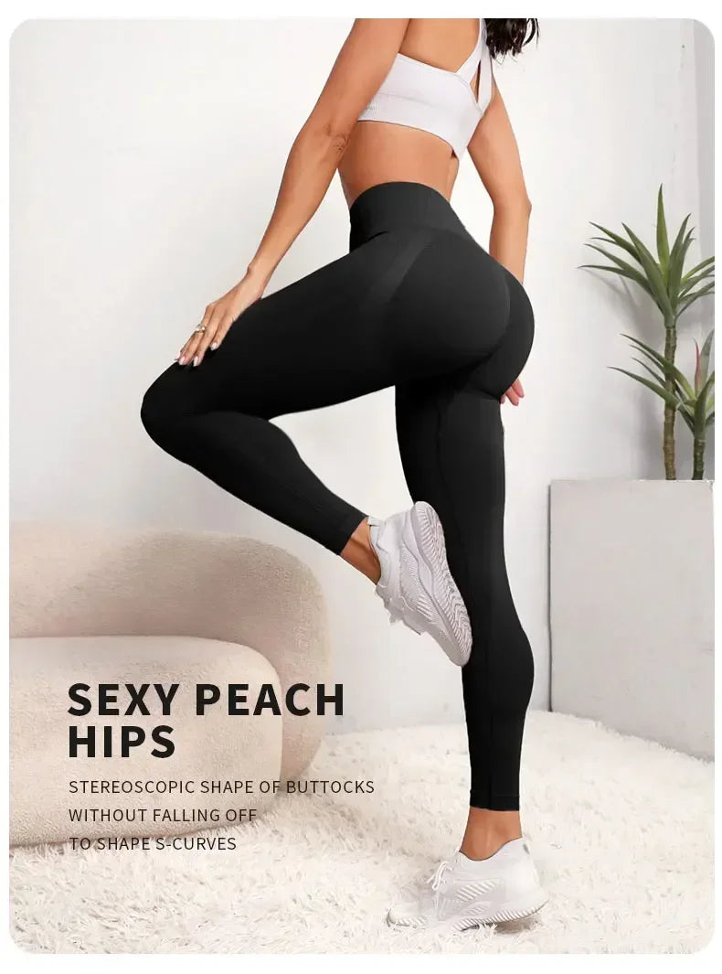 High Waist Seamless Hip Lifting Vintage Sports Leggings