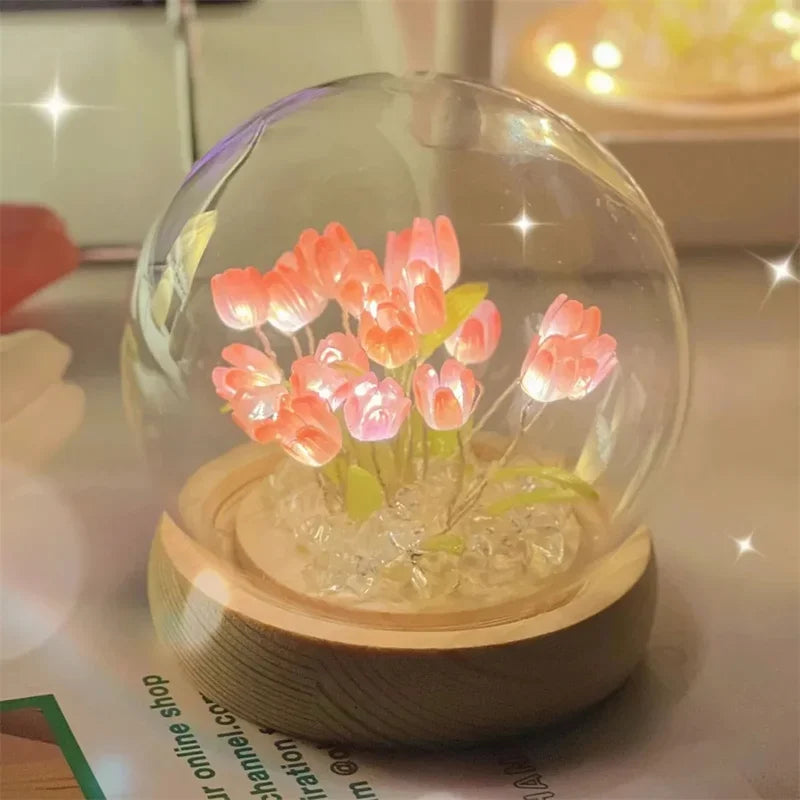 Vintage Artificial Tulip Flower Night Light