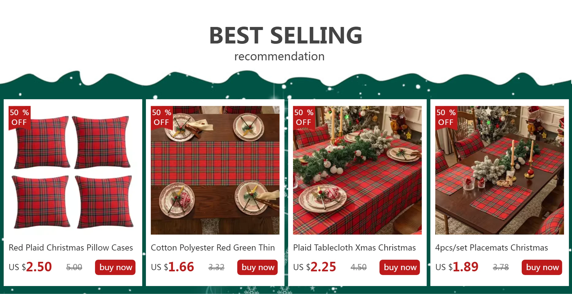 Plaid Christmas Tablecloth Red Green Vintage