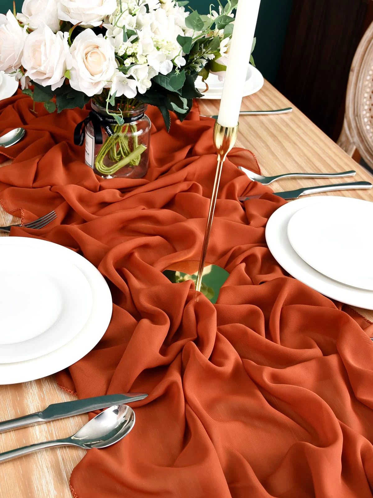 Chiffon Gauze Vintage Table Runner