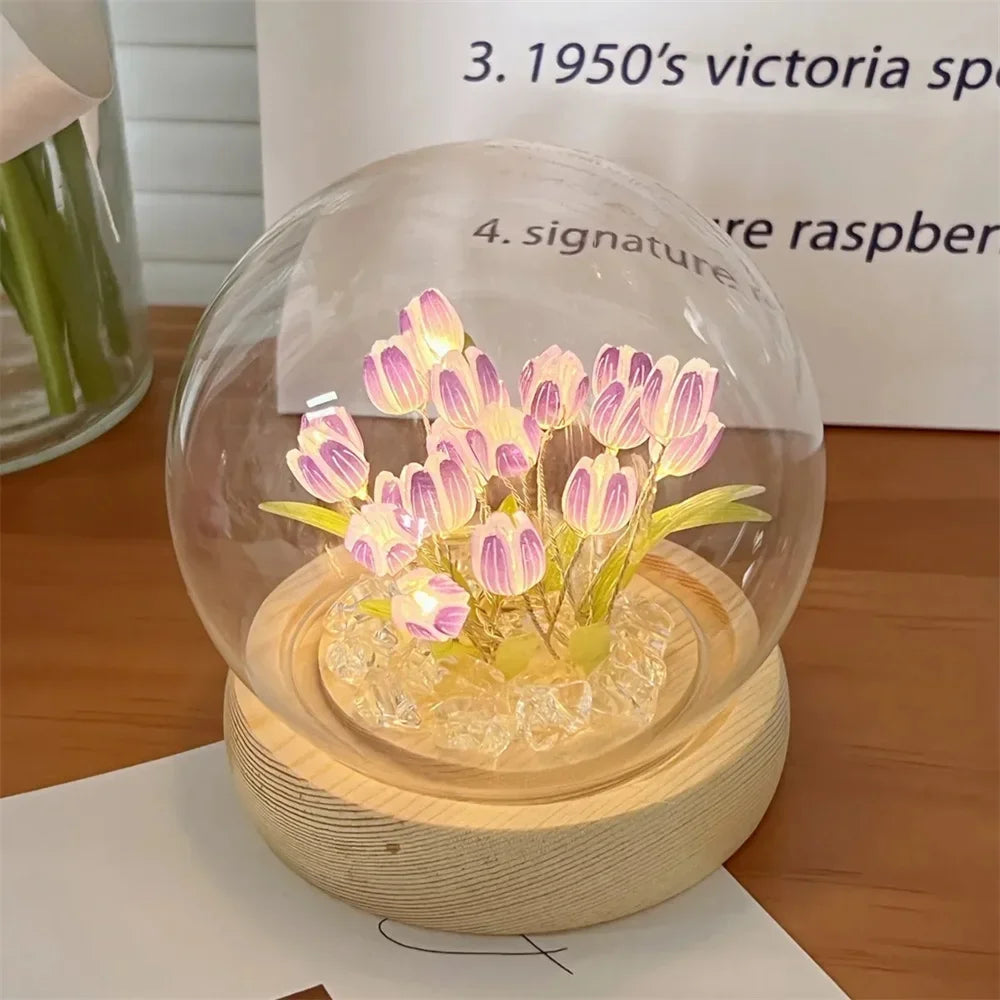 Vintage Artificial Tulip Flower Night Light