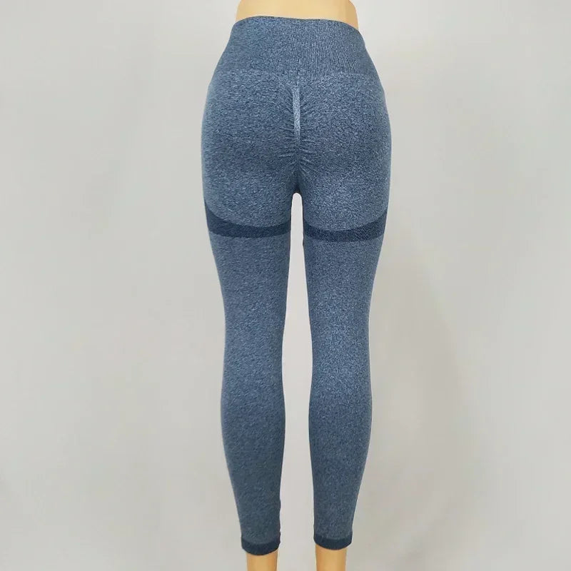 Women Seamless High Waist Elastic Solid Yoga Vintage Leggings