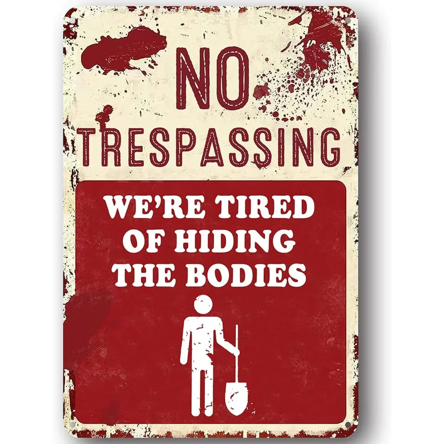 Vintage No Trespassing Warning Metal Signs