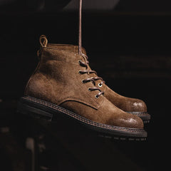 Vintage Leather Work Ankle Winter Boots