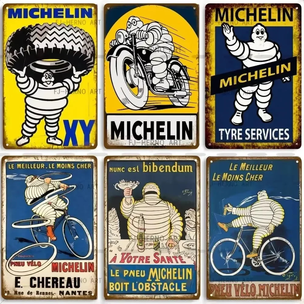 Vintage Michelin Metal Signs Shabby Chic Sign Posters