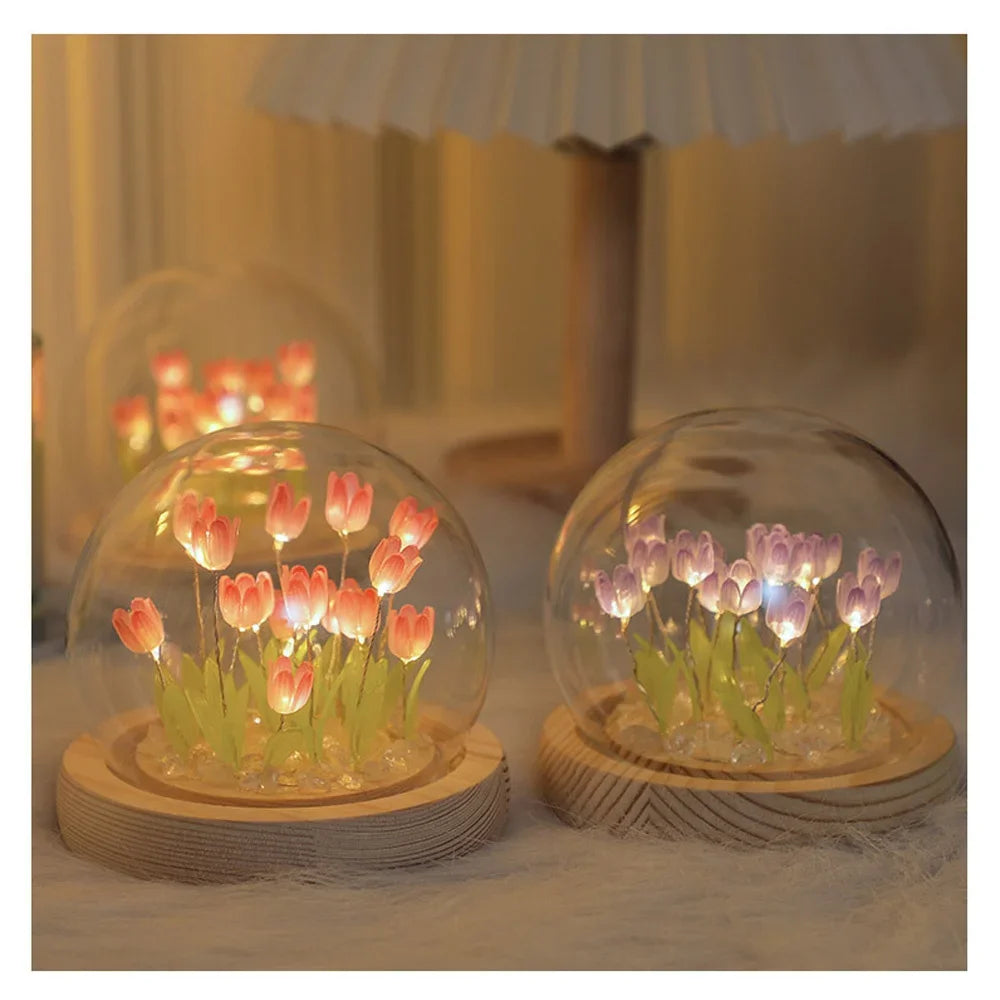 Vintage Artificial Tulip Flower Night Light