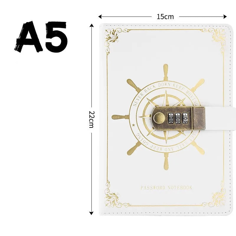 Vintage A5 Password-Lock Notebook