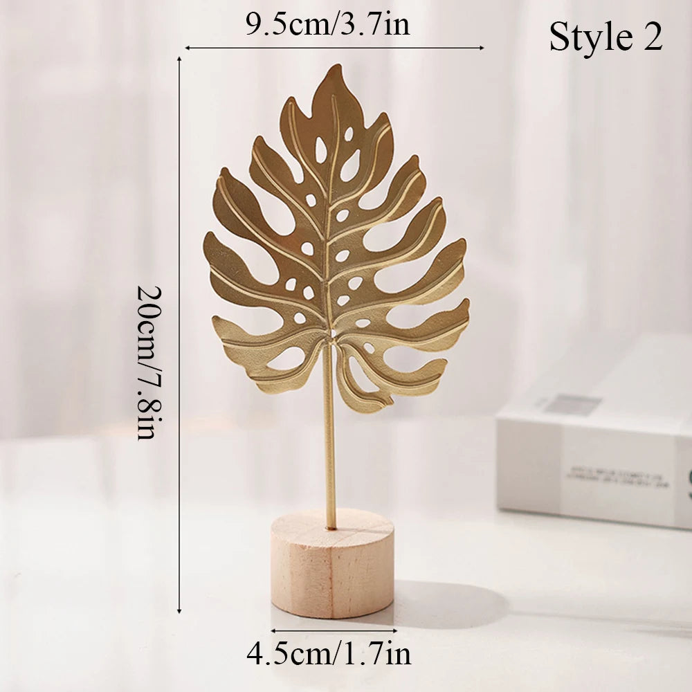 Vintage Nordic Gold Ginkgo Leaf Crafts Leaves Sculpture