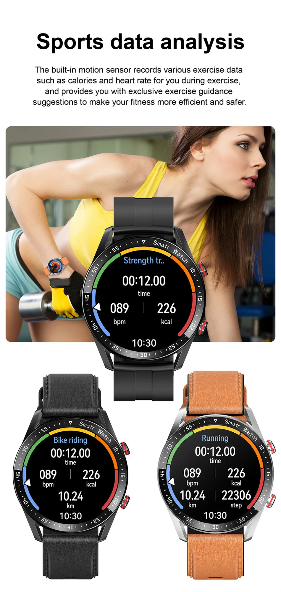 ECG+PPG Sports Waterproof Smartwatch